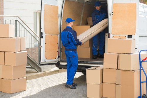 Office relocation planning in Hampstead with commercial moving equipment