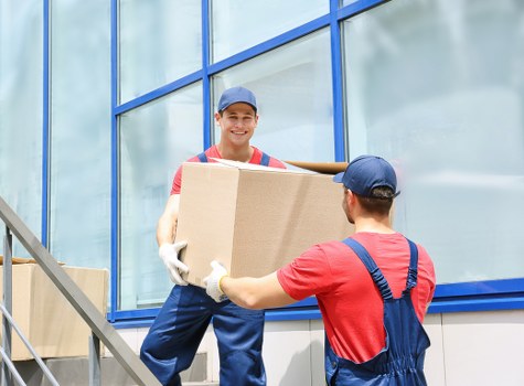 Furniture and boxes loaded into a moving truck in Hampstead