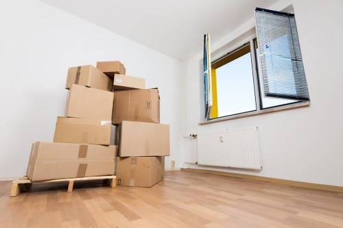 Furniture and boxes being loaded for a local Hampstead move
