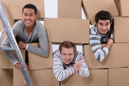 Careful handling of boxes and furniture in a Hampstead property
